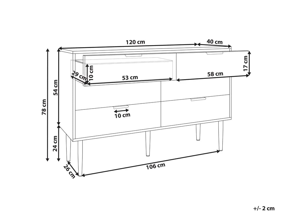 6 Drawer Chest White Functional and Capacious Fervor