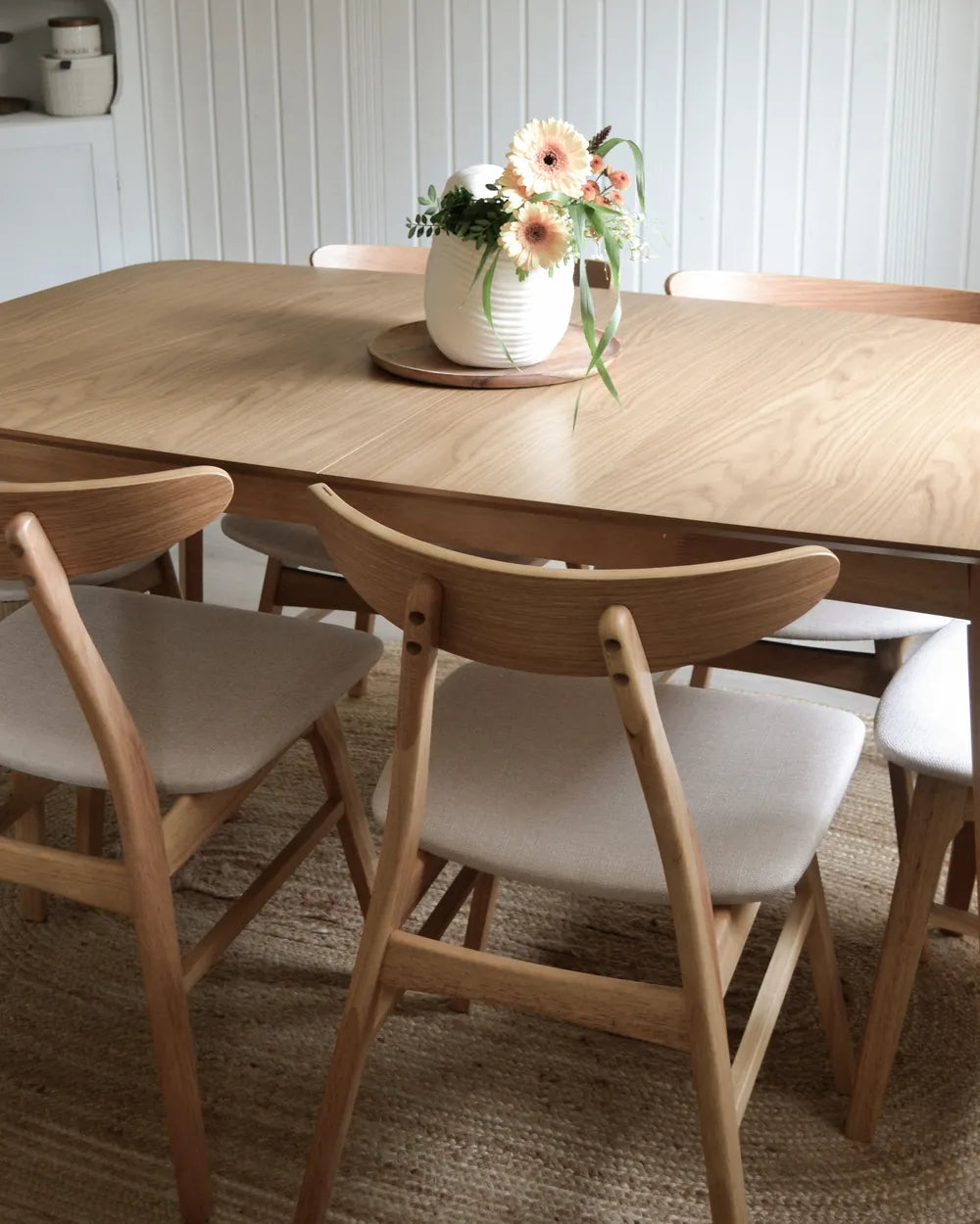 Set of 2 Dining Chairs Wood Light Brown/ Beige Ana