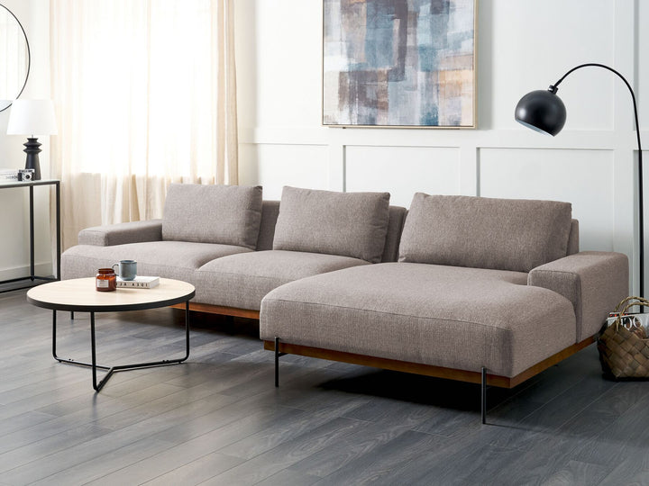 Mariferd Left Hand Corner Fabric Sofa Light Brown