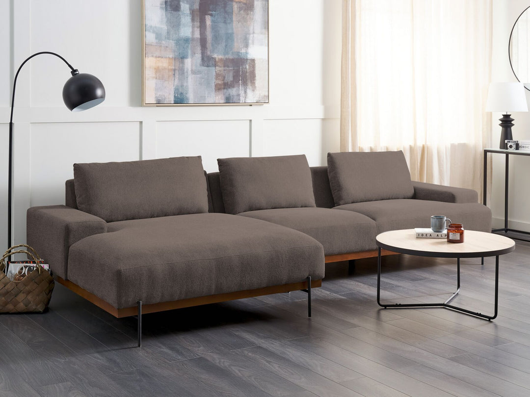Mariferd Right Hand Corner Fabric Sofa Brown