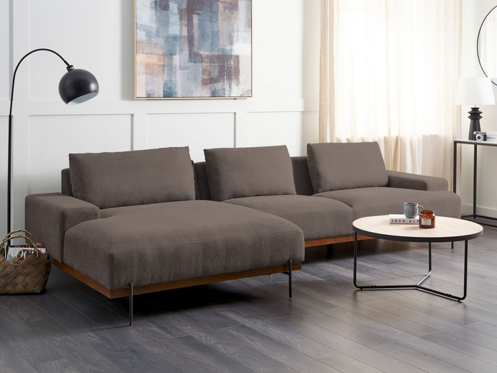 Mariferd Right Hand Corner Fabric Sofa Brown