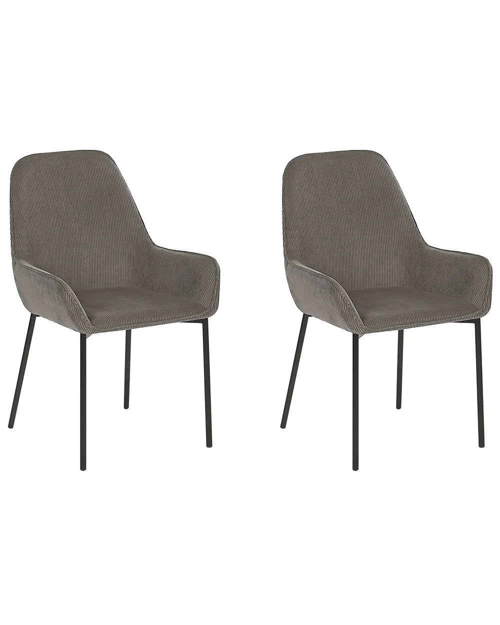 Set of 2 Dining Chairs Corduroy Grey Ophelia