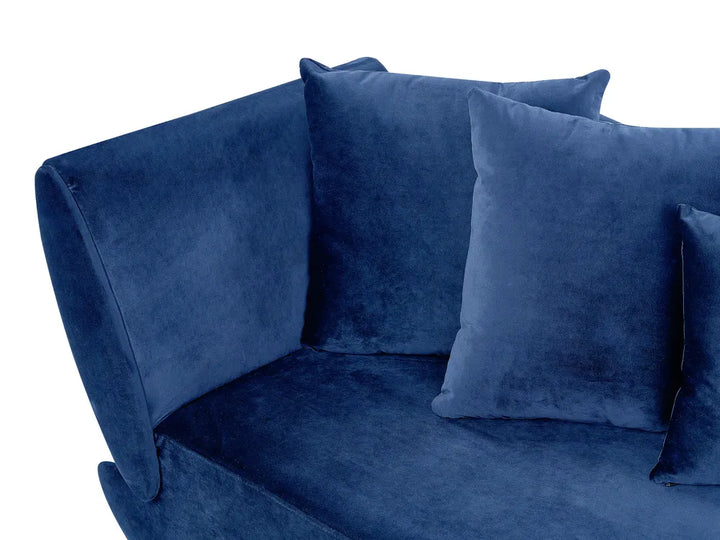 Left-Hand Chaise Lounge Velvet Navy Blue with Storage Harriet