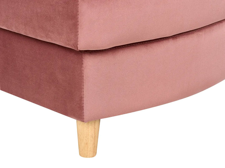 Right-Hand Chaise Lounge Velvet Pink with Storage Harriet