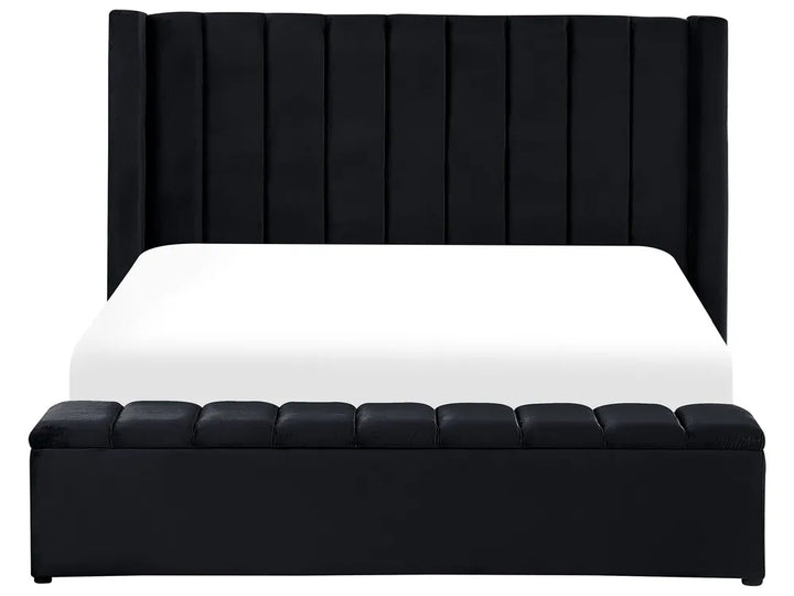 Waterbed with Storage Bench Velvet 180 x 200 cm (EU Super King) Black Angel