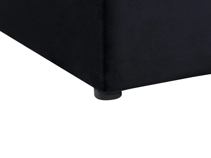 Waterbed with Storage Bench Velvet 180 x 200 cm (EU Super King) Black Angel