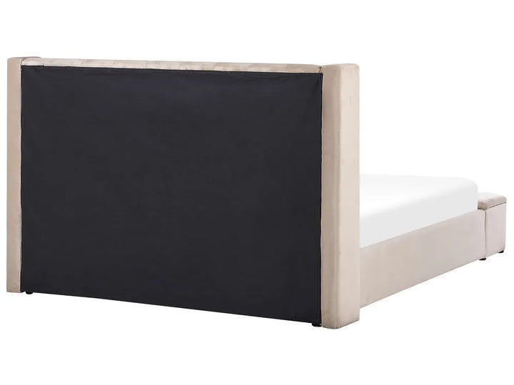Waterbed with Storage Bench Velvet 180 x 200 cm (EU Super King) Beige Angel