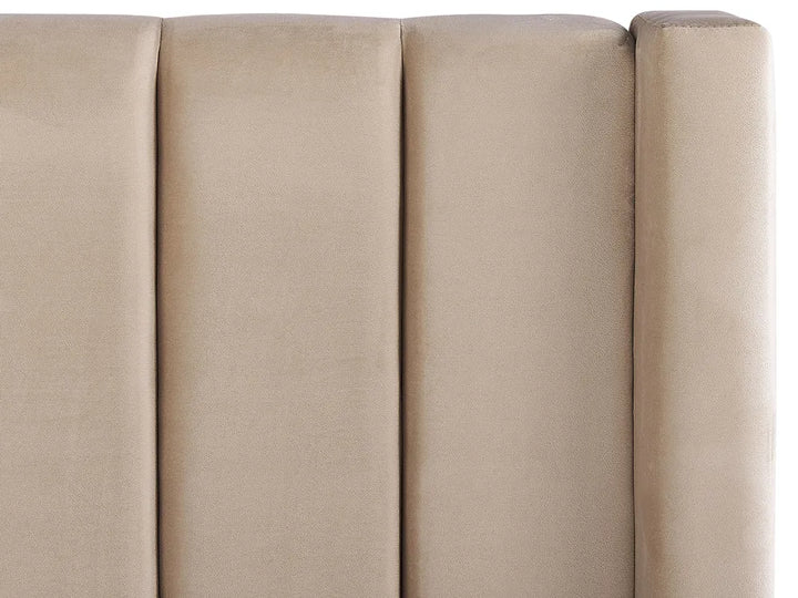 Waterbed with Storage Bench Velvet 180 x 200 cm (EU Super King) Beige Angel