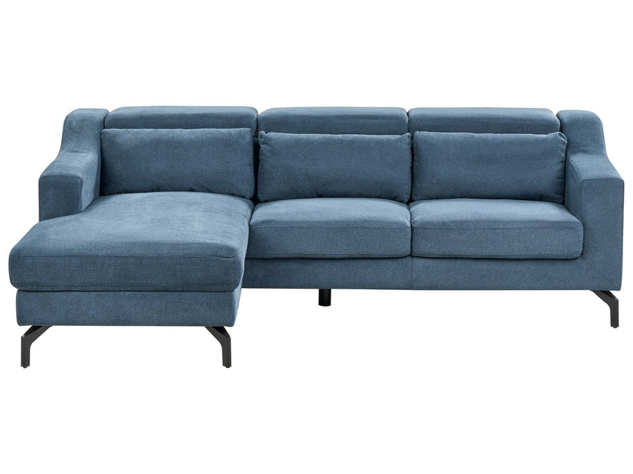 Glosli Right Hand Fabric Corner Sofa Blue 