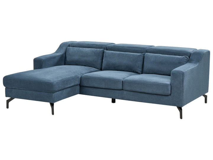 Glosli Right Hand Fabric Corner Sofa Blue