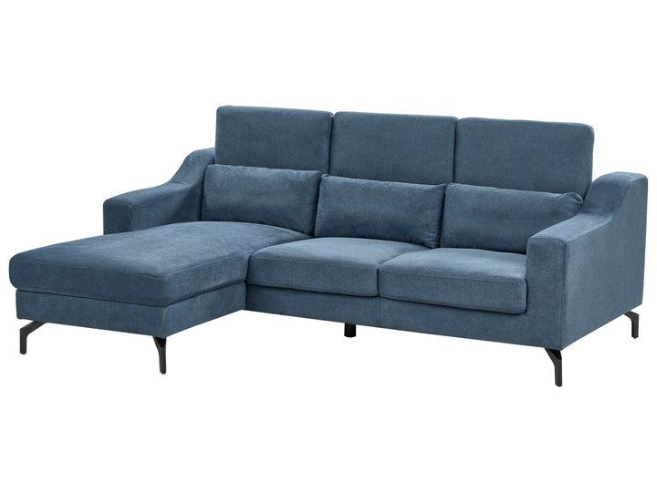 Glosli Right Hand Fabric Corner Sofa Blue