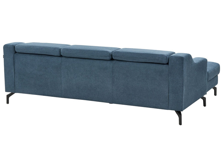 Glosli Right Hand Fabric Corner Sofa Blue