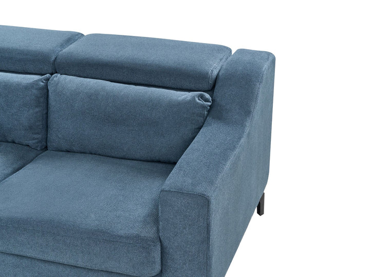 Glosli Right Hand Fabric Corner Sofa Blue