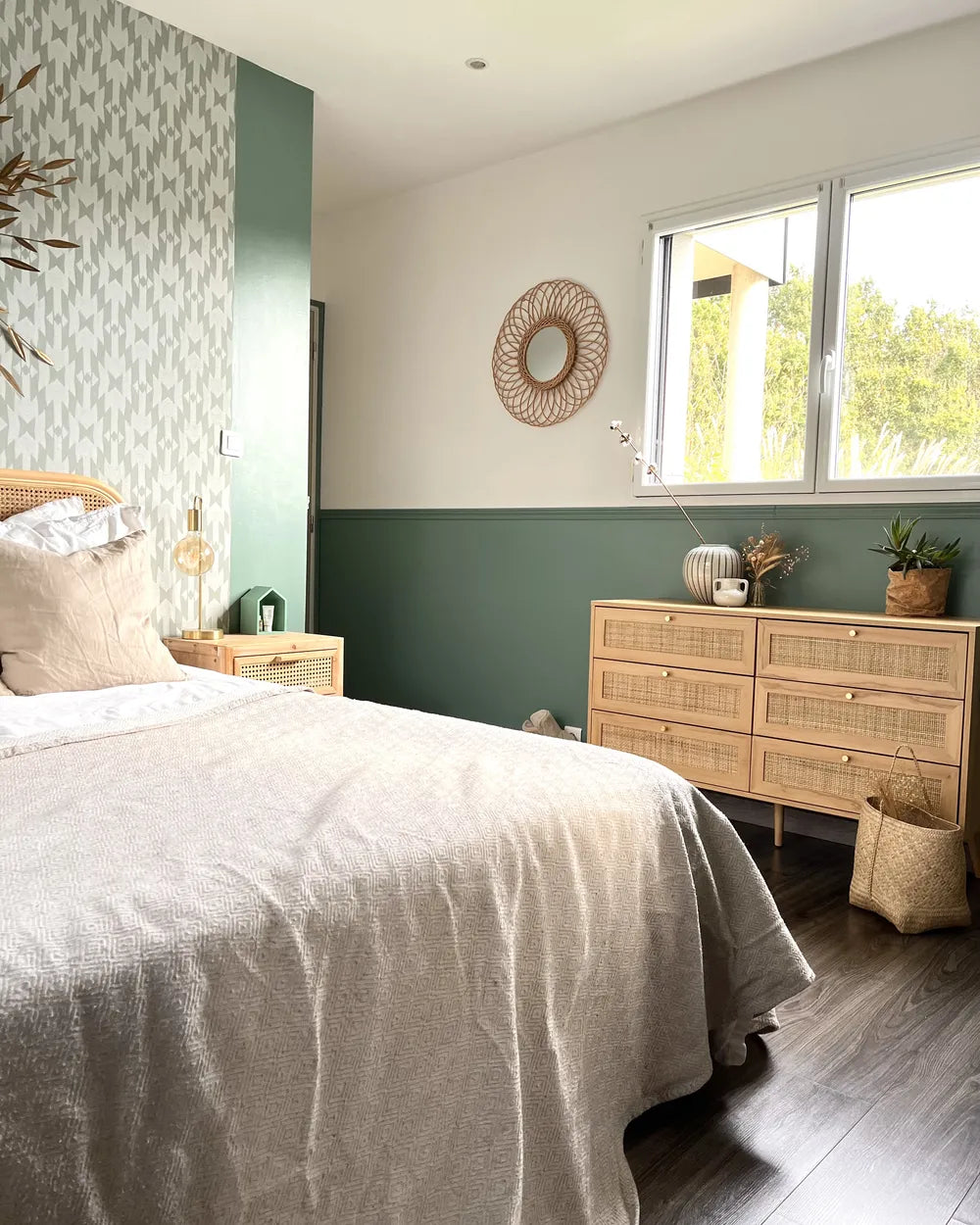 6 Drawer Chest Rattan Light Brown Robust Frame Zaffra