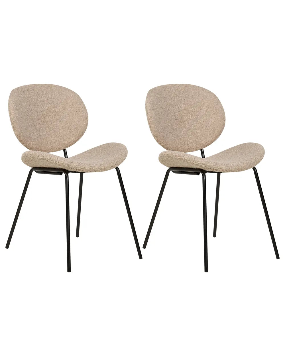 Set of 2 Dining Chairs Boucle Taupe Isabela
