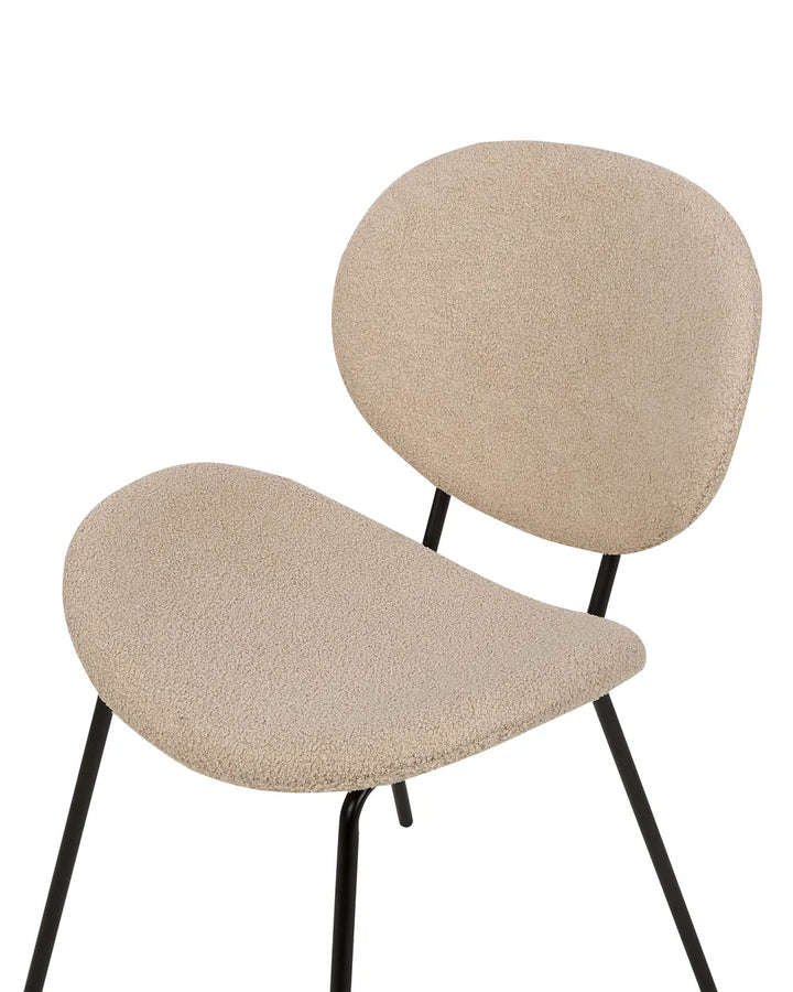 Set of 2 Dining Chairs Boucle Taupe Isabela