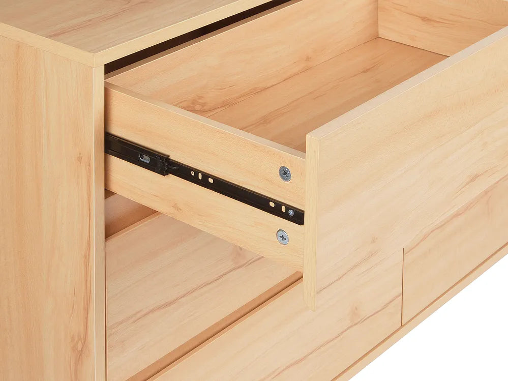 6 Drawer Chest Light Brown Stable and Durable Borough