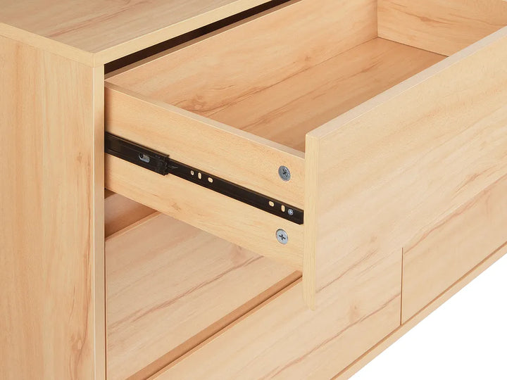 6 Drawer Chest Light Brown Stable and Durable Borough