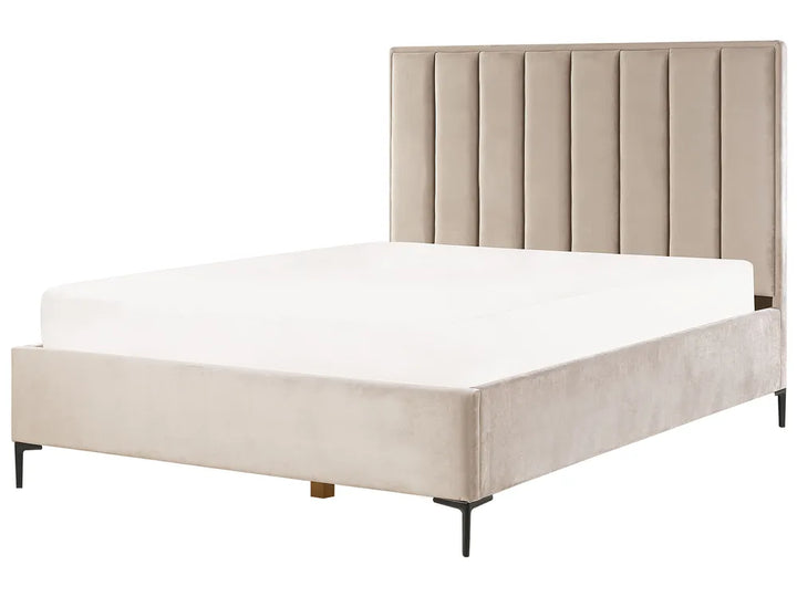 Bedroom Set Velvet 160 x 200 cm (EU King Size) Taupe Ellane