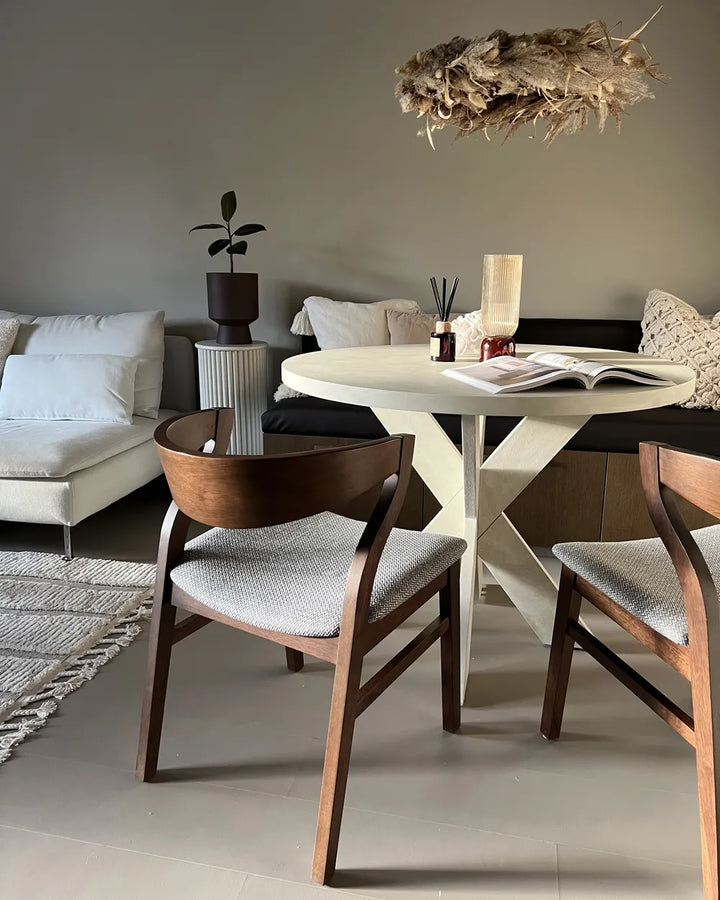 Set of 2 Dining Chairs Wood Light Grey Bea