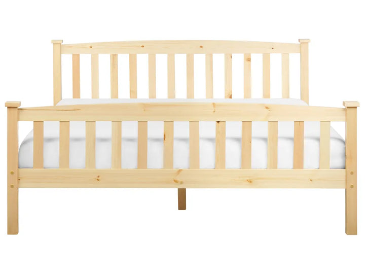 Bed Pine Wood 160 x 200 cm (EU King Size) Light Brown Marie
