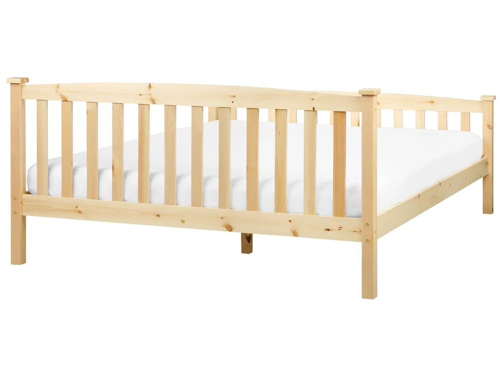 Bed Pine Wood 160 x 200 cm (EU King Size) Light Brown Marie