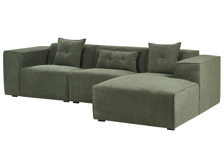 Dolva Left Hand Chenille Corner Sofa Dark Green