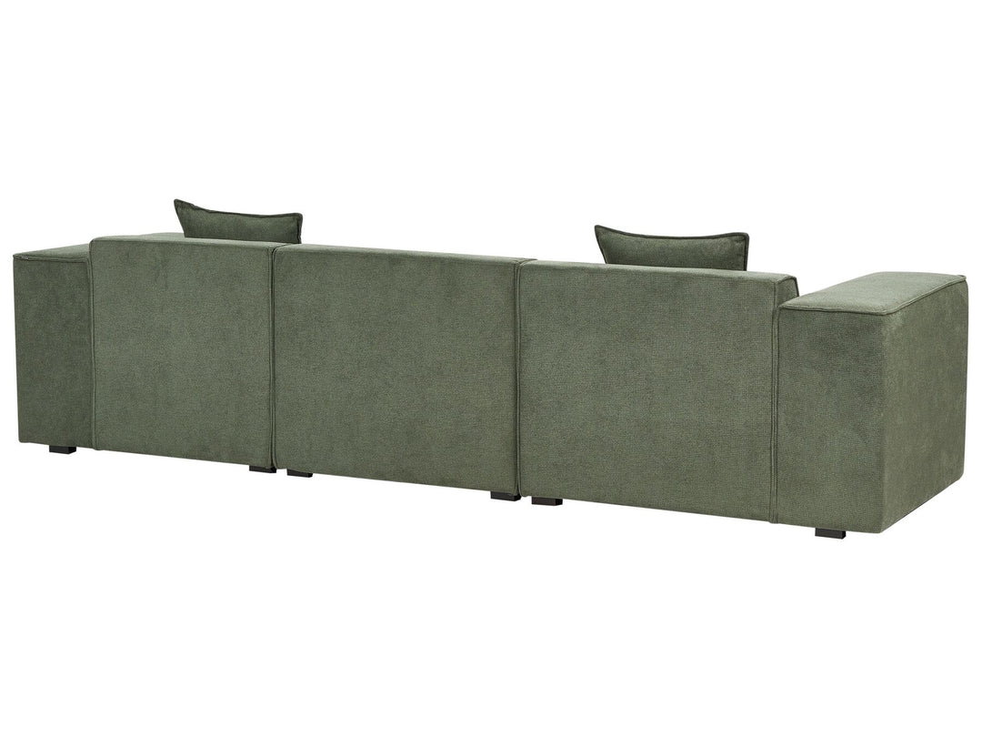 Dolva Left Hand Chenille Corner Sofa Dark Green