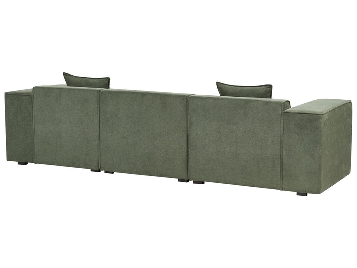 Dolva Left Hand Chenille Corner Sofa Dark Green