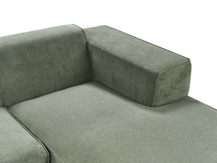 Dolva Left Hand Chenille Corner Sofa Dark Green