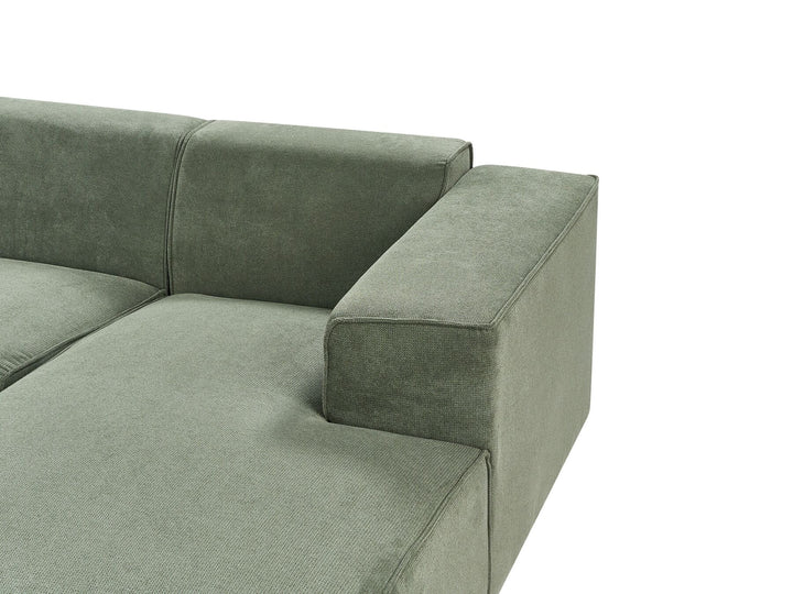 Dolva Left Hand Chenille Corner Sofa Dark Green