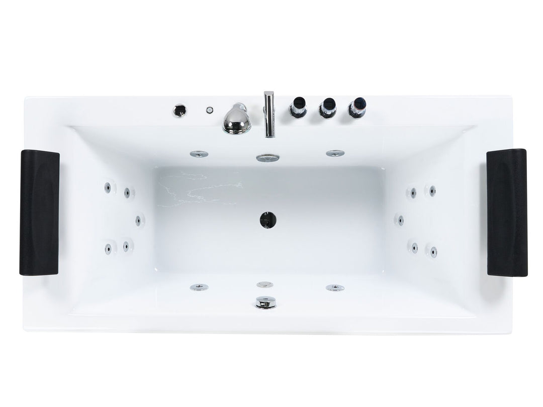 Whirlpool Bath with LED 1720 x 830 mm White Montego