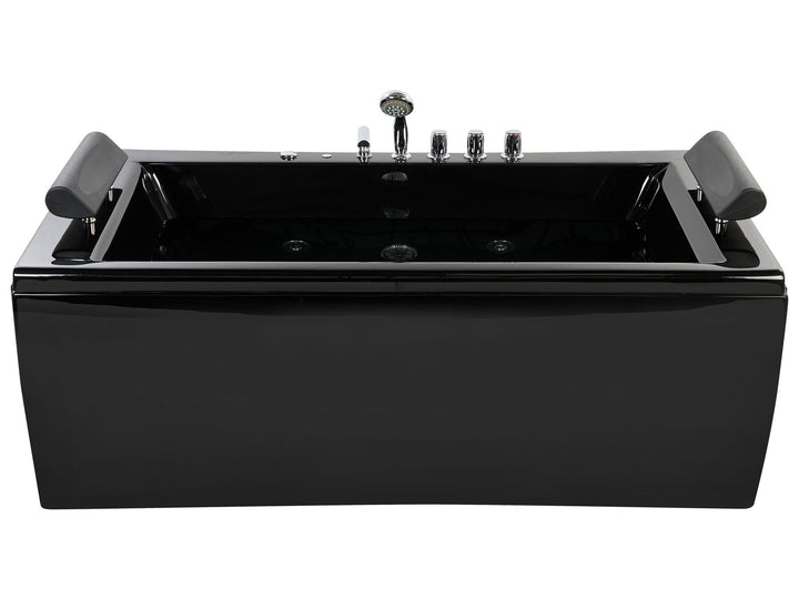 Whirlpool Bath with LED 1720 x 830 mm Black Montego