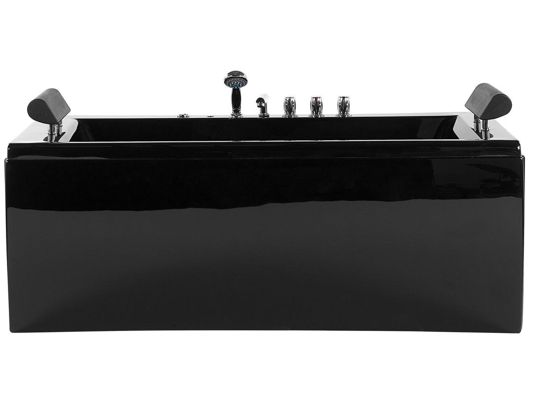 Whirlpool Bath with LED 1720 x 830 mm Black Montego
