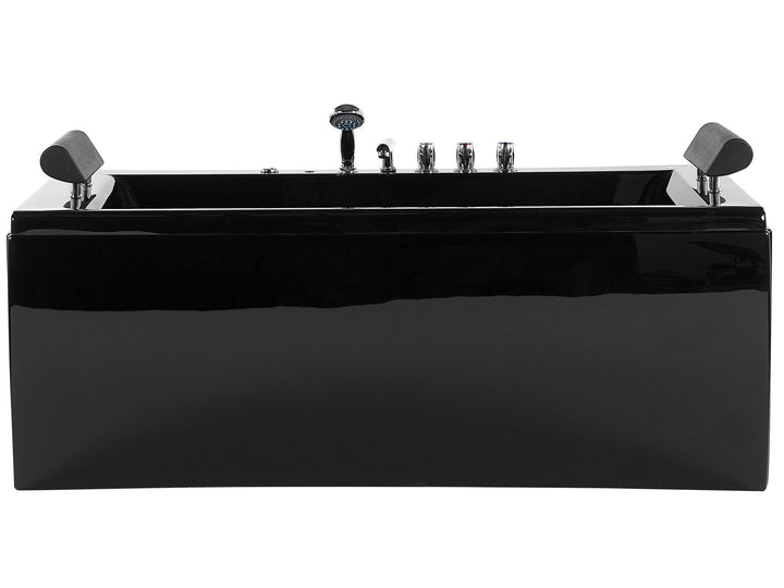 Whirlpool Bath with LED 1720 x 830 mm Black Montego