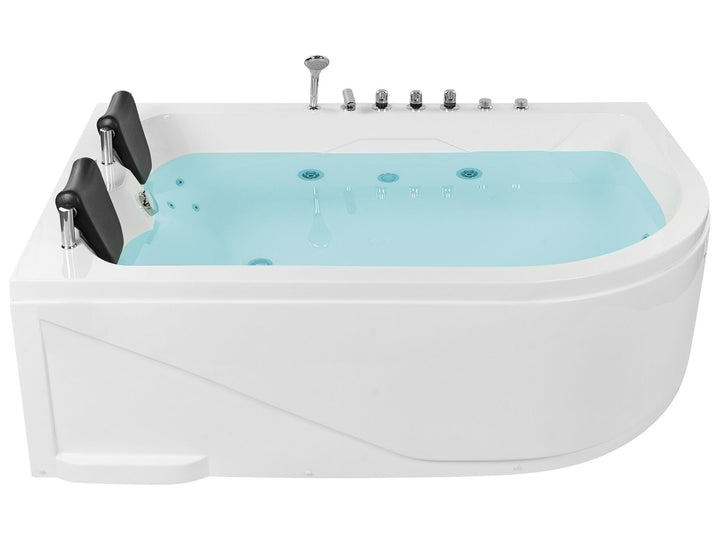 Right Hand Whirlpool Corner Bath with LED 1800 x 1200 mm White Calama