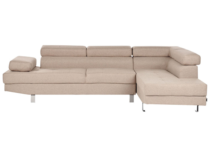 Left Hand Corner Fabric Sofa Beige Norrea