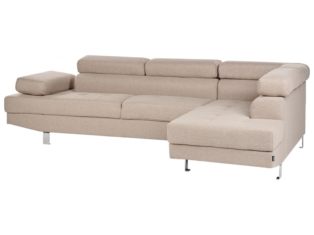 Norrea Left Hand Corner Fabric Sofa Beige