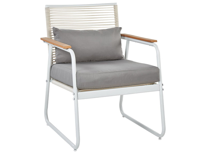 Pomonte Garden Lounge Set with Table 4 Seater Metal White