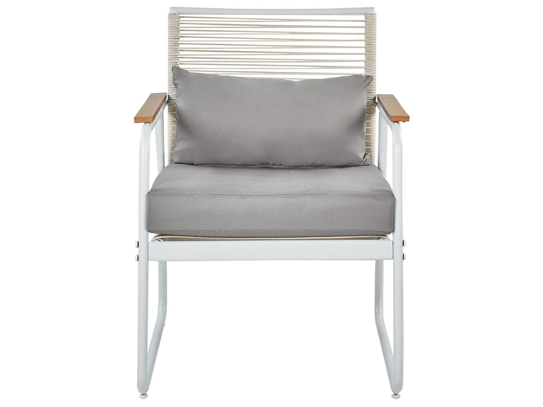 Pomonte Garden Lounge Set with Table 4 Seater Metal White