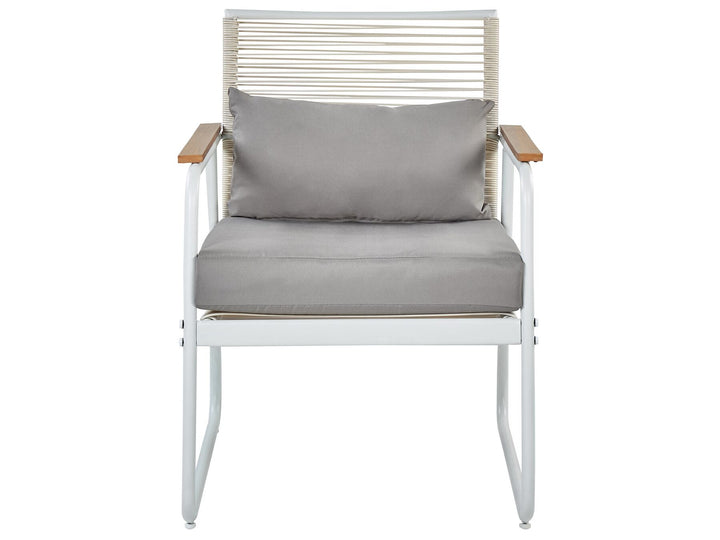 Pomonte Garden Lounge Set with Table 4 Seater Metal White