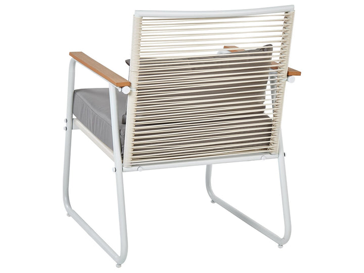 Pomonte Garden Lounge Set with Table 4 Seater Metal White