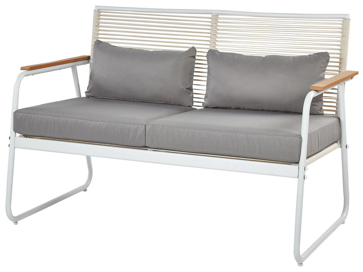 Pomonte Garden Lounge Set with Table 4 Seater Metal White