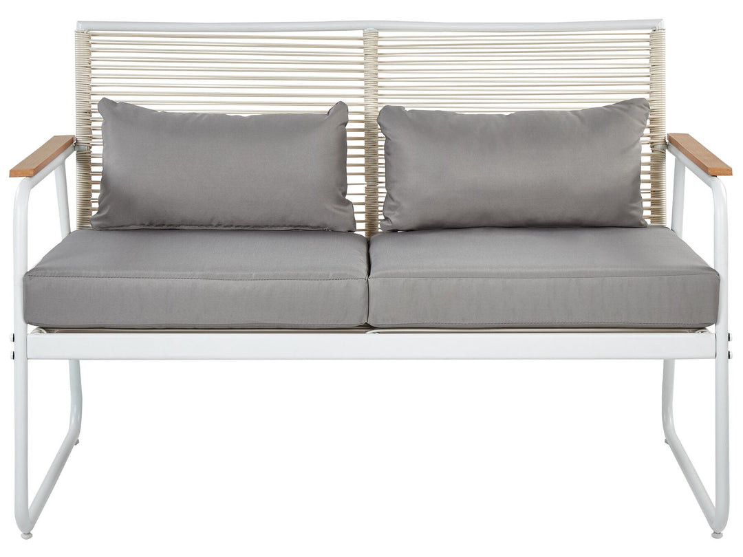 Pomonte Garden Lounge Set with Table 4 Seater Metal White