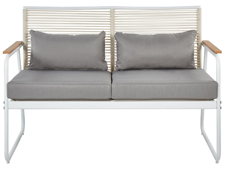 Pomonte Garden Lounge Set with Table 4 Seater Metal White