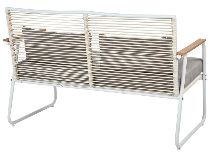 Pomonte Garden Lounge Set with Table 4 Seater Metal White