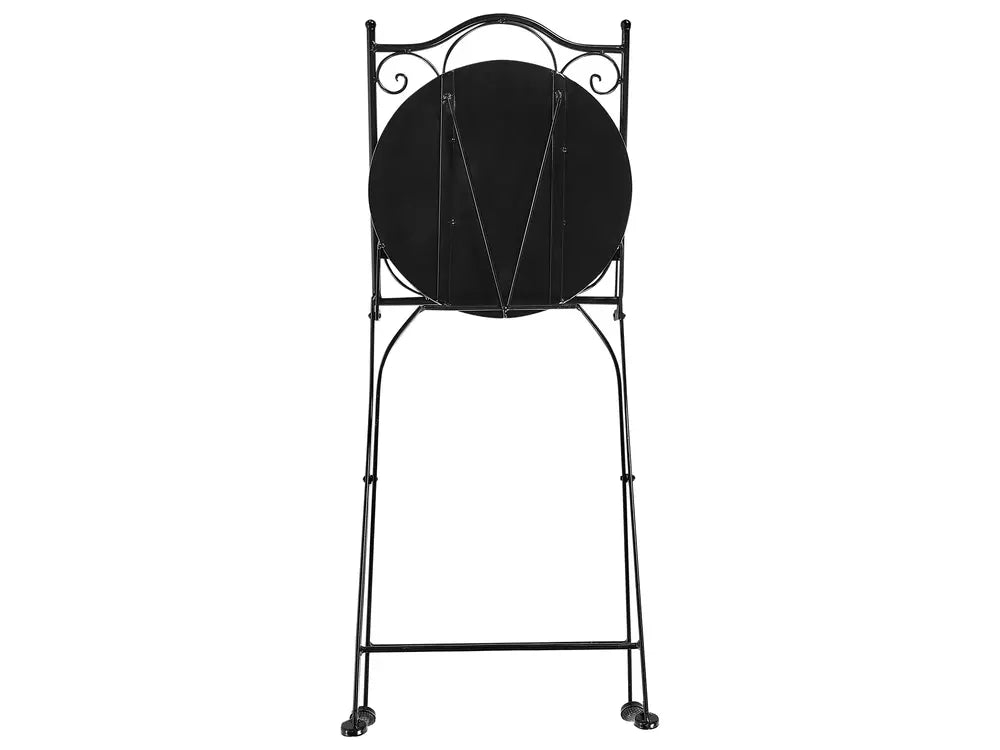 Bistro Set Folding Metal Black Blair