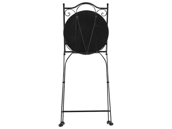 Bistro Set Folding Metal Black Blair
