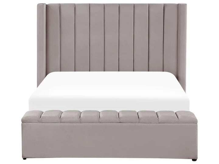 Bed with Storage Bench Velvet 140 x 200 cm (EU Double) Grey Angel