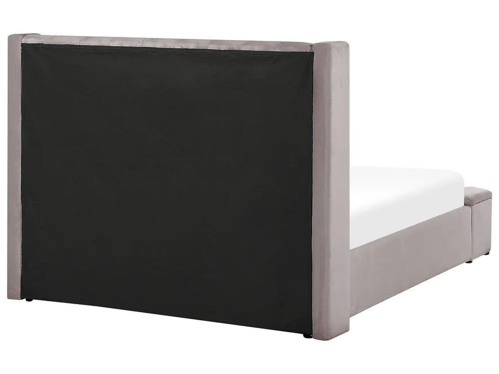 Bed with Storage Bench Velvet 140 x 200 cm (EU Double) Grey Angel
